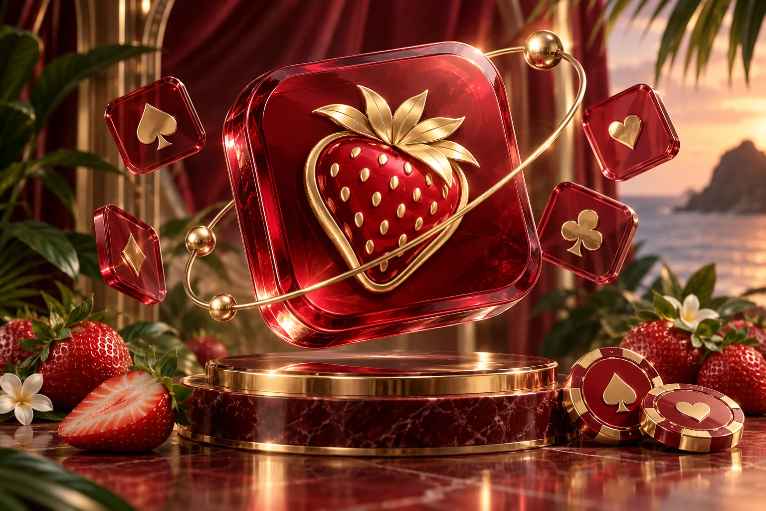 App strawberry-themed illustration