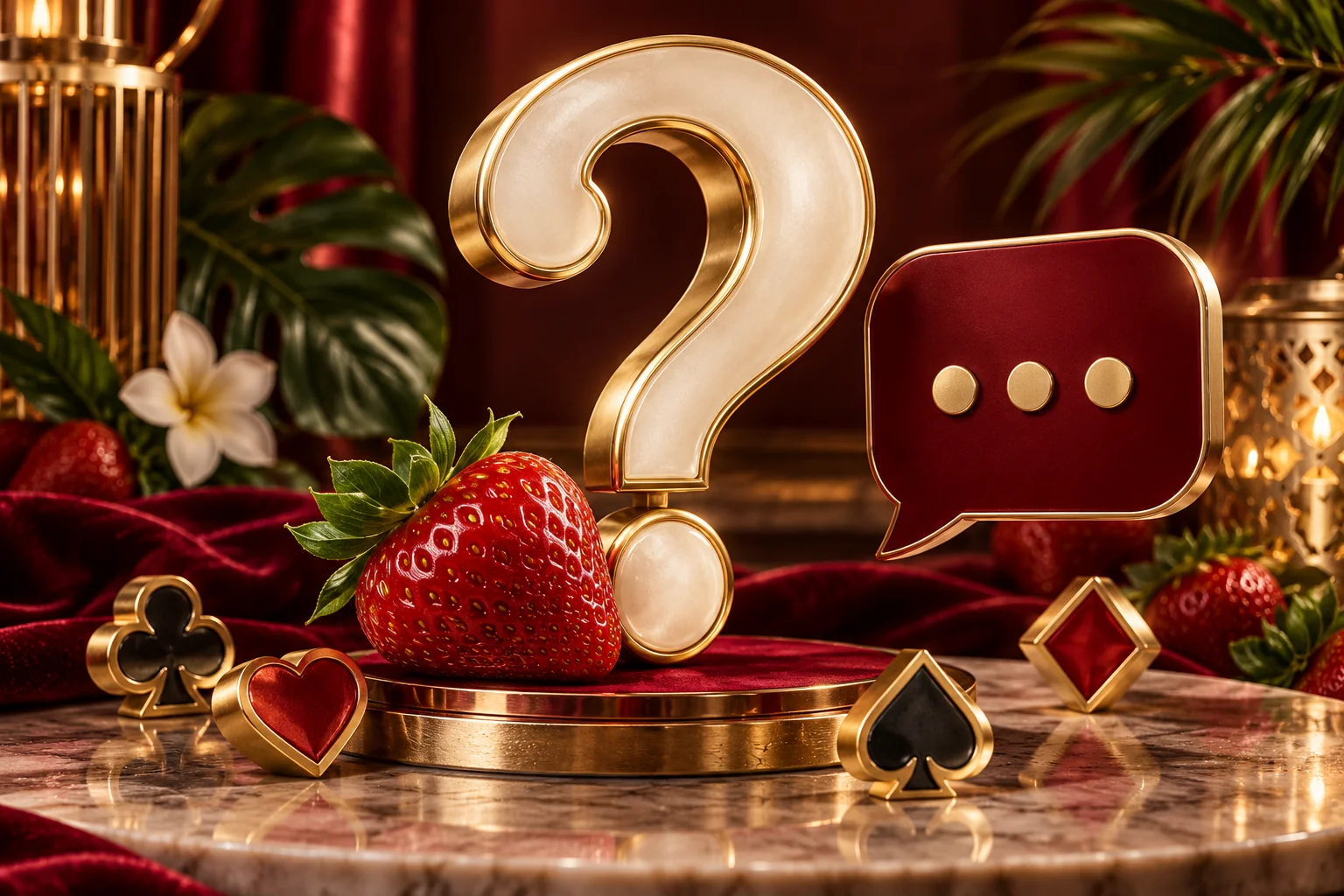 FAQ strawberry-themed illustration