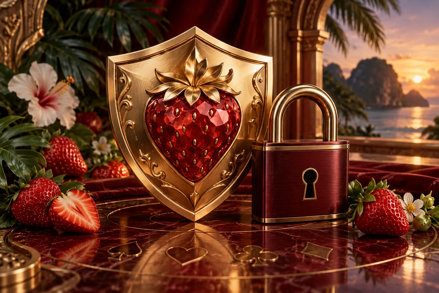 Privacy strawberry-themed artwork